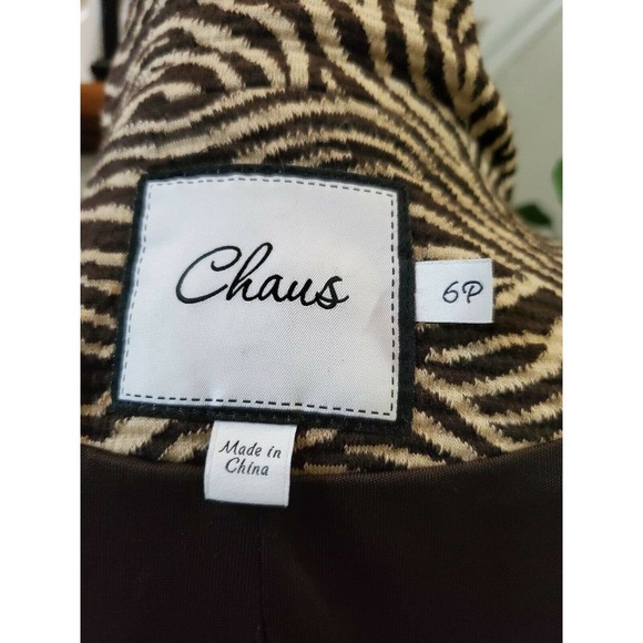 Chaus Womens Brown Rayon & Nylon Long Sleeve Button Collared Casual Coat - Picture 8 of 11